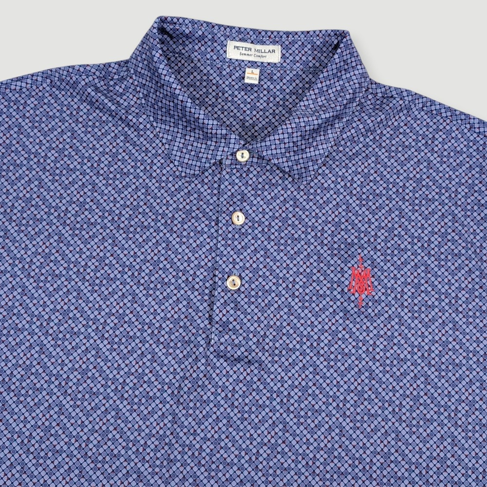 Peter Millar Summer Comfort Sterling Performance Golf Polo Mens Large Blue - Picture 6 of 12